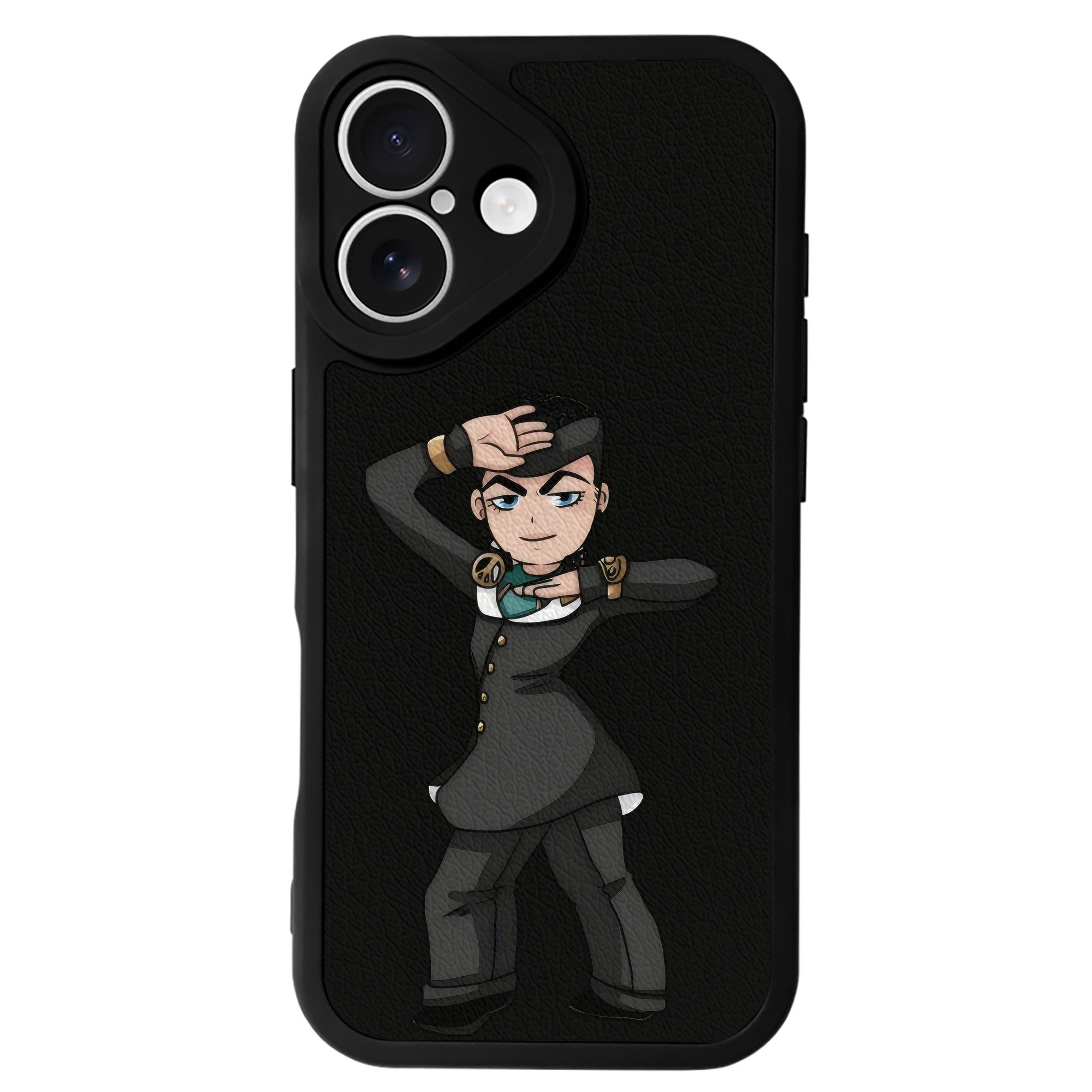 （画像用） ジョジョの奇妙な冒険 ひがしかた じょうすけ JoJo's Bizarre Adventure Higashikata Josuke 【iPhone 16シリーズ対応】シリコンスマホケース（レザー調） 材質：シリコン